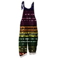 thumbnail image 3 of Fgvctg Mardi Gras Jumpsuits for Women Dressy Sleeveless Carnival Party Spaghetti Straps Overalls Casual Wide Leg Pant Mask Print Bib Overalls Rompers Sprimg Pant With Pockets Multicolor M, 3 of 3