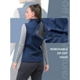 thumbnail image 3 of Off Road Ventures Women's Hooded Softshell Vest Lightweight Waterproof Sleeveless Fleece Lined Jacket Outerwear Cycling, 3 of 7