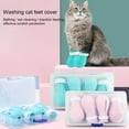 thumbnail image 4 of Billuyoard Protector de garra de gato, calzado para gatos, botas ajustables para baño de mascotas, cubierta para uñas de gato, suministros Suministros para perros Verde claro, 4 of 6