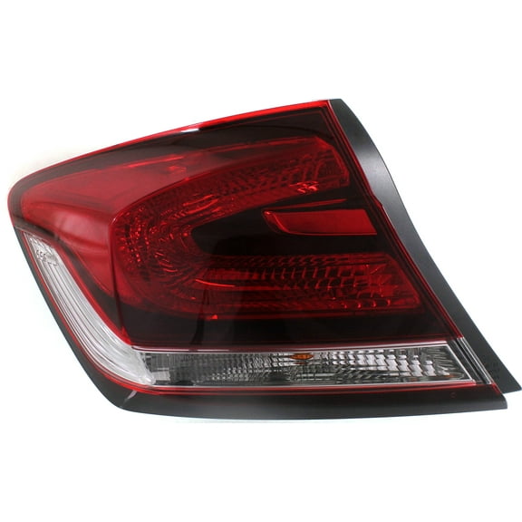 Tail Light Compatible With 2013-2015 Honda Civic Left Driver Side, Outer With bulb(s)