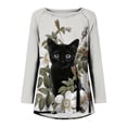 thumbnail image 4 of Blusa de manga larga con cuello redondo para mujer, camisetas informales con estampado de animales Pompotops  FGAJ734, 4 of 5