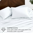 thumbnail image 3 of Bare Home Linen Sheet Set - Deep Pocket - Breathable - 3-Pieces - Twin XL, White, 3 of 6