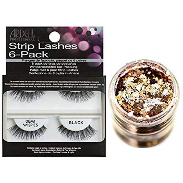 Pestañas postizas Ardell Professional 6-pack Demi Wispies negras STINAFACE Glitter