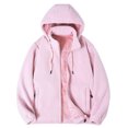 thumbnail image 2 of LTTVQM Womens Fleece Jacket Hooded Full Zip Warm Winter Coat Drawstring Relax Fit Classic Hood Casual Trendy Outerwear Tops, 2 of 9