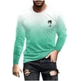 thumbnail image 2 of Goodtrade8 Gradient Mens Tops Long Sleeve Plus Size Crew Neck Athletic Mint Green Long Sleeve Long Sleeve Shirts for Men, 2 of 5