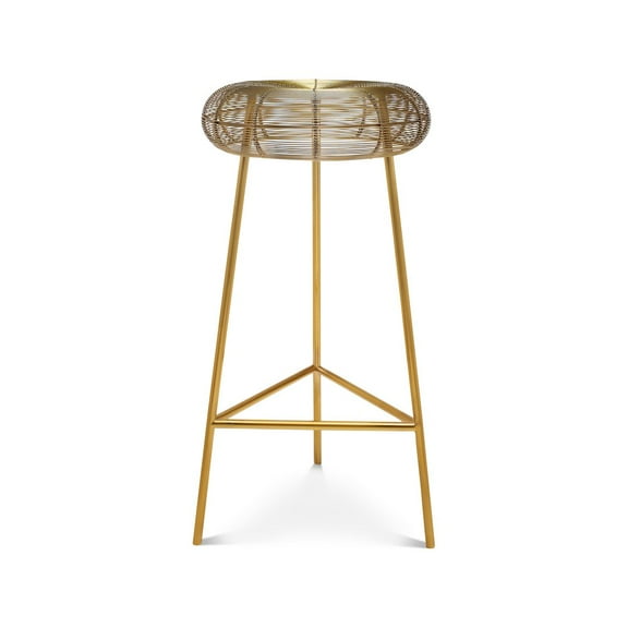 Meridian Furniture Tuscany Gold Metal Bar Stool