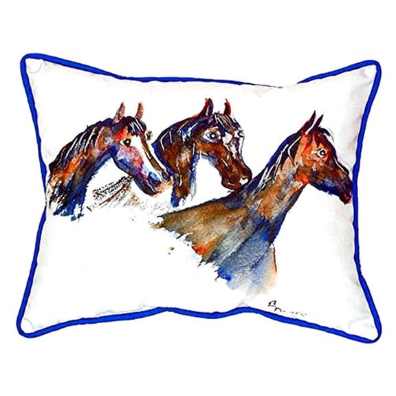 Betsy Drake SN419 11 x 14 in. Three Horses Small Indoor & Outdoor Pillow