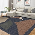 thumbnail image 5 of Teppich Homes Charcoal Geometric Area Rug 10x14 - Wool Tufted Carpet for Living Room And Hallway, 5 of 7