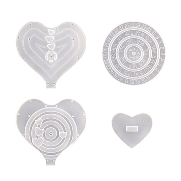 Calendario Colgante Placa Molde Silicona Giratorio Circular Calendario Hacer Molde Portátil No Tóxico Artesanía Calendario Ornamento Molde De Silicona Para Decoración De Bricolaje 4Pcs Yuarrent HA027010-01