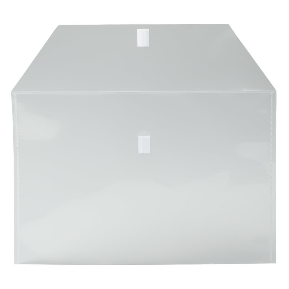 JAM Paper Plastic Envelopes with Hook & Loop Closure, Jumbo Booklet, 3 x 18, Clear, 3/Pack