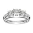 thumbnail image 5 of Solid 14K White Gold Three Stone Engagement Ring Comfort-Fit with CZ Cubic Zirconia Size 8.5, 5 of 8