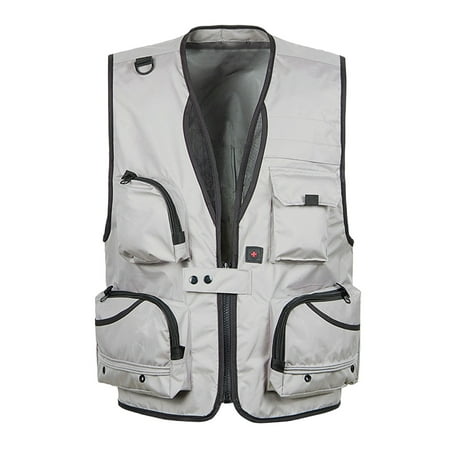 Lenago Jackets Size XL-5XL Men s Lightweight Jackets Full Zip Up Light Coat Laydown Collar Jacket Outdoor Fishing Jacket with Zip Pockets Sleeveless Stand-up Collar Top Waistcoat