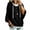 Black, variant on Women's Soft Waffle Knit Hoodies Oversized 3/4 Dolman Sleeve Hooded Sweatshirt Loose Casual Pullover Tops Fall Fashion Outfits White