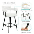 thumbnail image 6 of Zesthouse 26.7" Swivel Counter Stools Set of 2, Upholstered Sherpa Bar Stools with Back and Metal Legs, Modern Counter Height Chairs for Kitchen Island, White, 6 of 13