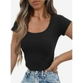 thumbnail image 3 of Lightweight Crop Tops Stretchy Slim Fit Workout Shirts for Women, 3 of 6