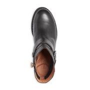 GENTLE SOULS KENNETH COLE Womens Black Slit On Topline Performance Buckle Accent Best Round Toe Block Heel Zip-Up Leather Moto 7.5 M