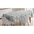 thumbnail image 1 of Hawaii Tablecloth, Abstract Artsy Jumble Illustration with Tropical Banana Leaves in Dreamy Vivid Tones, Rectangular Table Cover for Dining Room Kitchen, 60" X 84",Multicolor, by Ambesonne, 1 of 3