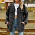thumbnail image 4 of Yindaity Women Long Denim Jacket Plus Size Oversize Jean Jacket Trench Coat (Grey,M), 4 of 6