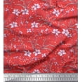 thumbnail image 1 of Soimoi Satin Soie Feuilles & Azalée Imprimé Floral Tissu par Yard 42 Pouces de Large, 1 of 3