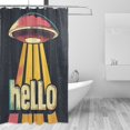 thumbnail image 2 of Yayeee Shower Curtain with Hooks 72"x72" Waterproof Fabric Bathroom Hanging Decor, Red UFO, 2 of 5
