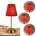 thumbnail image 4 of HBASD Cordless Table Lamp With Pleated Lampshade Rechargeable Night Light Daily Lighting Supplies (Red）, 4 of 7