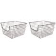 thumbnail image 1 of Diversified Scoop Wire Storage Basket, Medium, Industrial Gray, 2-Pack, 1 of 8