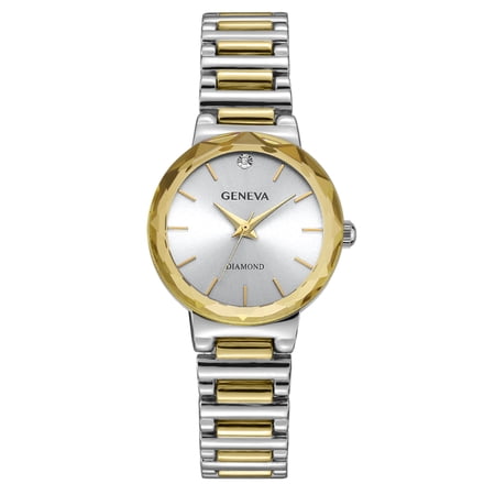 Geneva Diamond Ladies 28mm Diamond Dial Bracelet Watch