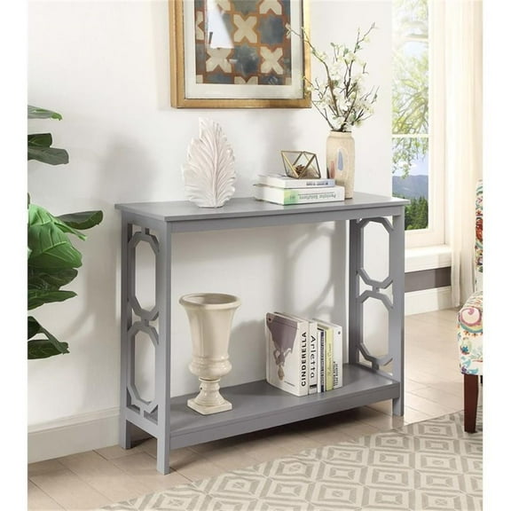 Pemberly Row Contemporary Console Table in Gray Wood Finish