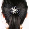 thumbnail image 5 of Ponytail Holders Elastic Band Holder Crystal Flower Scrunchie Hair Accessories for Mother's Day Gift Transparent, 5 of 6
