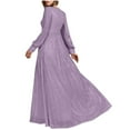 thumbnail image 3 of ClodeEU Women's Long Sleeves Sequin V Neck Tunic Waist Dress ,Casual Long Maxi Dress For Party Purple,Womens Plus L, 3 of 5