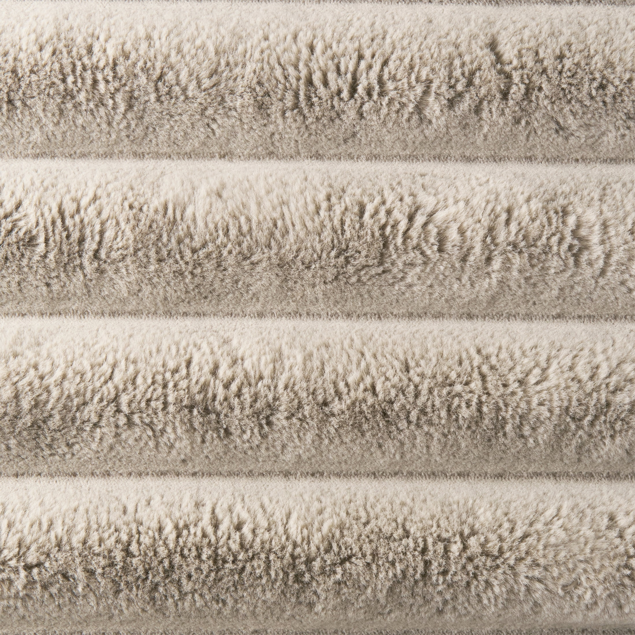 Better Homes & Gardens Grey Haze Exaggerated Channel Faux Fur Oversized Throw, 50 in x 72 in