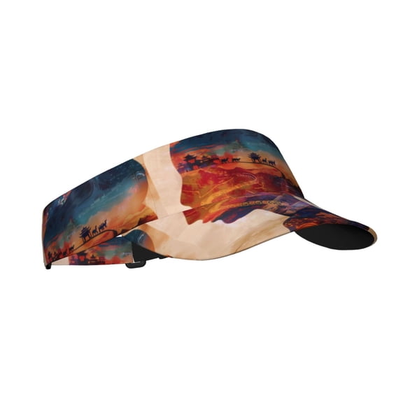 Balery Cultural Silhouette Journey Sport Wear Athletic Visor Sun Sports Visor Hat Visor Adjustable Cap for Women and Men (One Size)