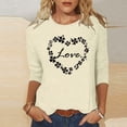 thumbnail image 2 of Camisetas Casuales de Mujer 3/4 Mangas Blusa de Cuello Redondo con Impresión Del Día de Patrick para la Moda Y el Uso Diario, 2 of 7