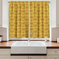 thumbnail image 2 of Ambesonne Exotic Ethnic Kitchen Curtains, Drops Mandala Leaves, 55"x30", Pale Orange Magenta and Green, 2 of 3