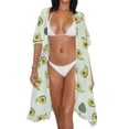 thumbnail image 3 of HELLHERO Cartoon Avocados Beach Cover Ups for Women Polyester Short Sleeve Free Size Bathing Suit Cover Up for Womens, 3 of 6
