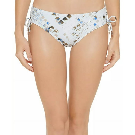 DKNY SPLASH MULTI Snake-Printed Side-Tie Bikini Swim Bottom, US Large
