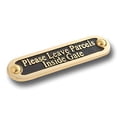 thumbnail image 1 of Please Leave Parcels Inside Gate Metal Brass Door Sign. Traditional Style Leave Delivery Instruction Outdoor Metal Mailbox Wall Sign By The Metal Foundry, 1 of 1