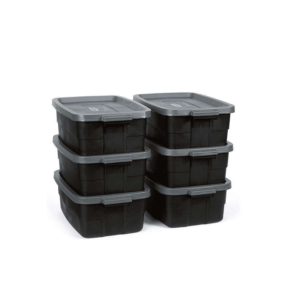 10 Gallon Lidded Storage Bins, Heavy Duty Plastic Containers with Lids for Crafting Supplies and
