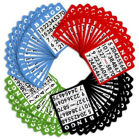 100 Bingo Cards in Mixed Colors by Royal Bingo
