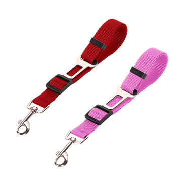 SGJHEQ 2Pcs Dog Leash Seat Belt Pet Car Seatbelt ,with Swivel Clip and Adjustable Length for Dogs and Cats, Seatbelt Harness for all Vehicles,Red and Pink