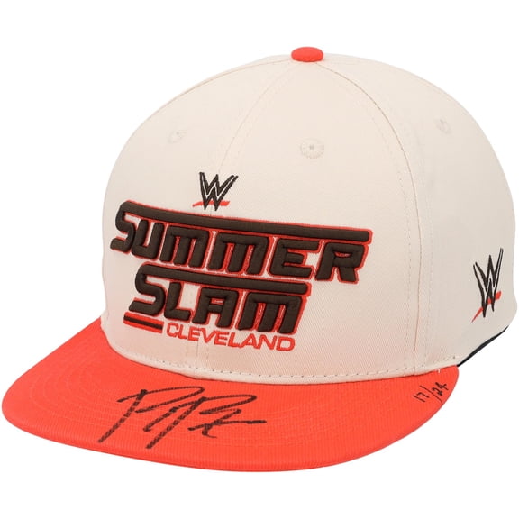 Roman Reigns WWE Autographed Cream & Orange 2024 SummerSlam Cap - Limited Edition of 24 - Fanatics Authentic Certified