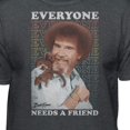 thumbnail image 2 of Teelocity Bob Ross Everyone Needs a Friend Charcoal Heather Short Sleeve Graphic Tee, 2 of 4