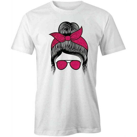 Messy Bun T-Shirt | Cool Hairstyle White Tee Gift