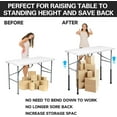 thumbnail image 6 of 4pcs Table Leg Extenders for Folding Tables Straight/Bent Leg,Durable Steel Folding Table Leg Extensions,2 Levels/Heights Adjustable Risers-Ideal for Improving Your Back Pain, 6 of 7