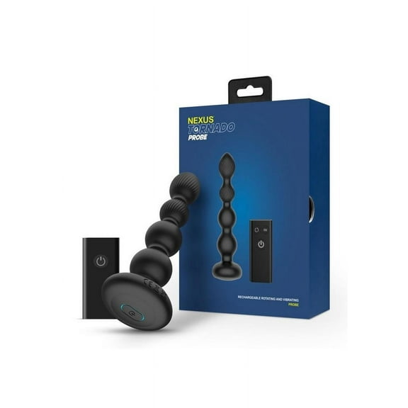 Nexus Tornado Probe Rotating & Vibrating Butt Plug - Black