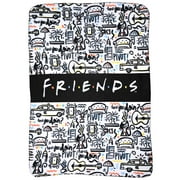 Friends TV Show Logo Fleece Throw Blanket 45" x 60" Cafe Taxi Cat White