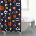 thumbnail image 4 of Football Baseball Pattern Shower Curtain 72"x72" ,Bathroom Decorative Shower Curtains Set with 12 Hooks,Modern Waterproof Washable Shower Curtain, 4 of 6