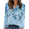 thumbnail image 5 of SDNall Women's Fashion Printed V-Neck Casual Button-Up Top, 5 of 7