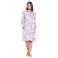 thumbnail image 2 of Casual Nights Women's Printed Zipper Front Micro Fleece Robe Duster, 2 of 5