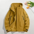 thumbnail image 7 of Kmdttou Men's Windproof Jacket Waterproof Lightweight Mountains Sport Jacket for Men Hooded Windbreaker Raincoat Yellow 3XL, 7 of 7